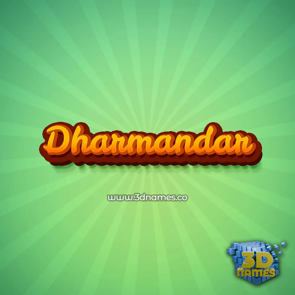 dharmandar in Green Rays style - 3D name wallpaper