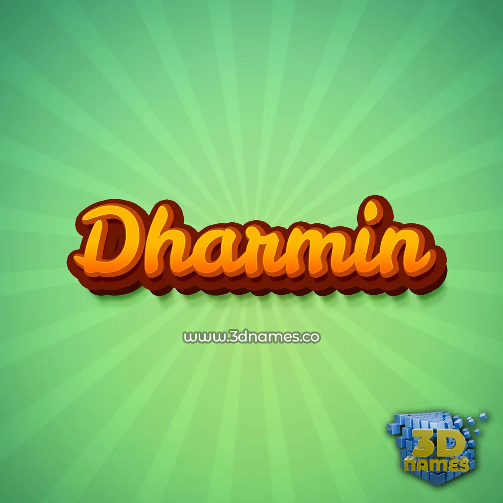 dharmin in Green Rays style - 3D name wallpaper