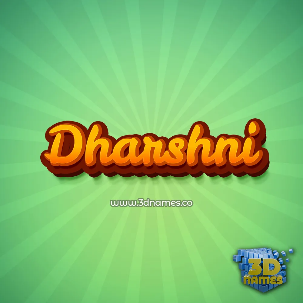 dharshni in Green Rays style - 3D name wallpaper