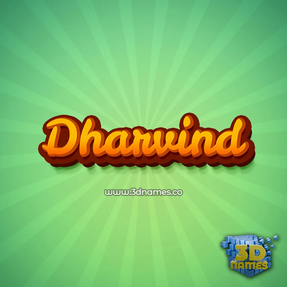 dharvind in Green Rays style - 3D name wallpaper