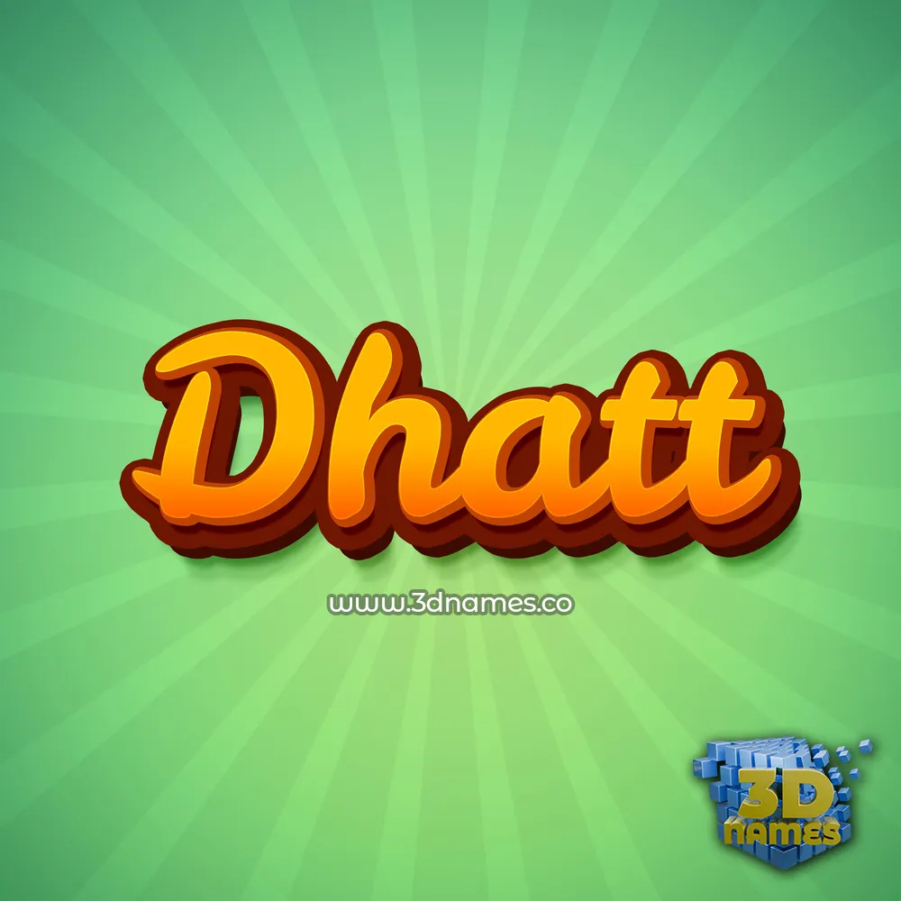 dhatt in Green Rays style - 3D name wallpaper