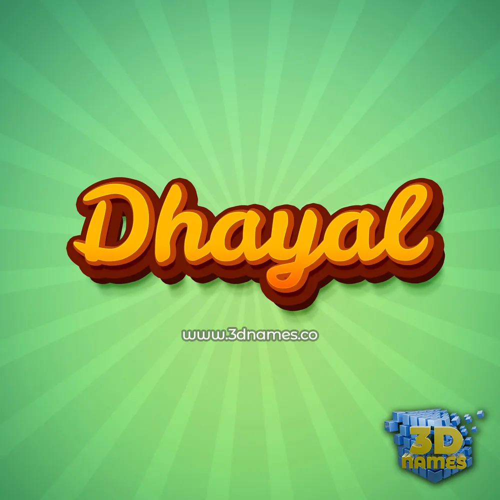 dhayal in Green Rays style - 3D name wallpaper