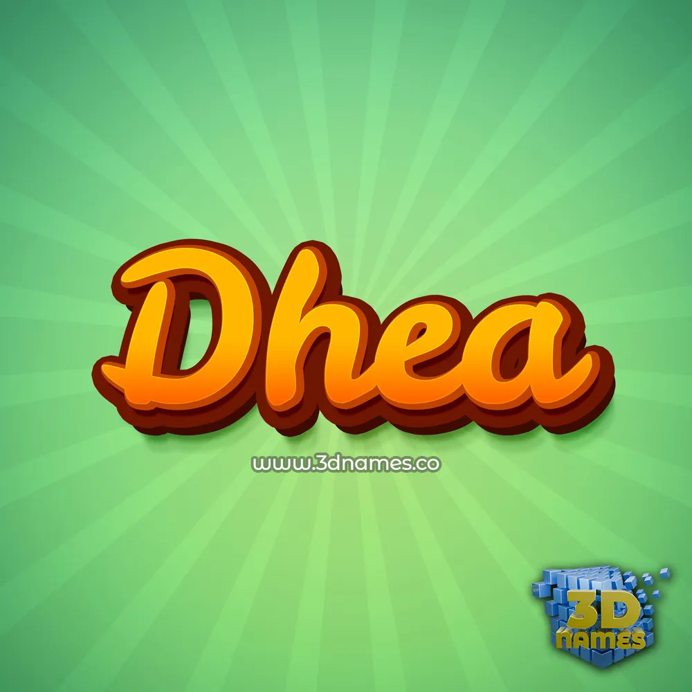 dhea in Green Rays style - 3D name wallpaper