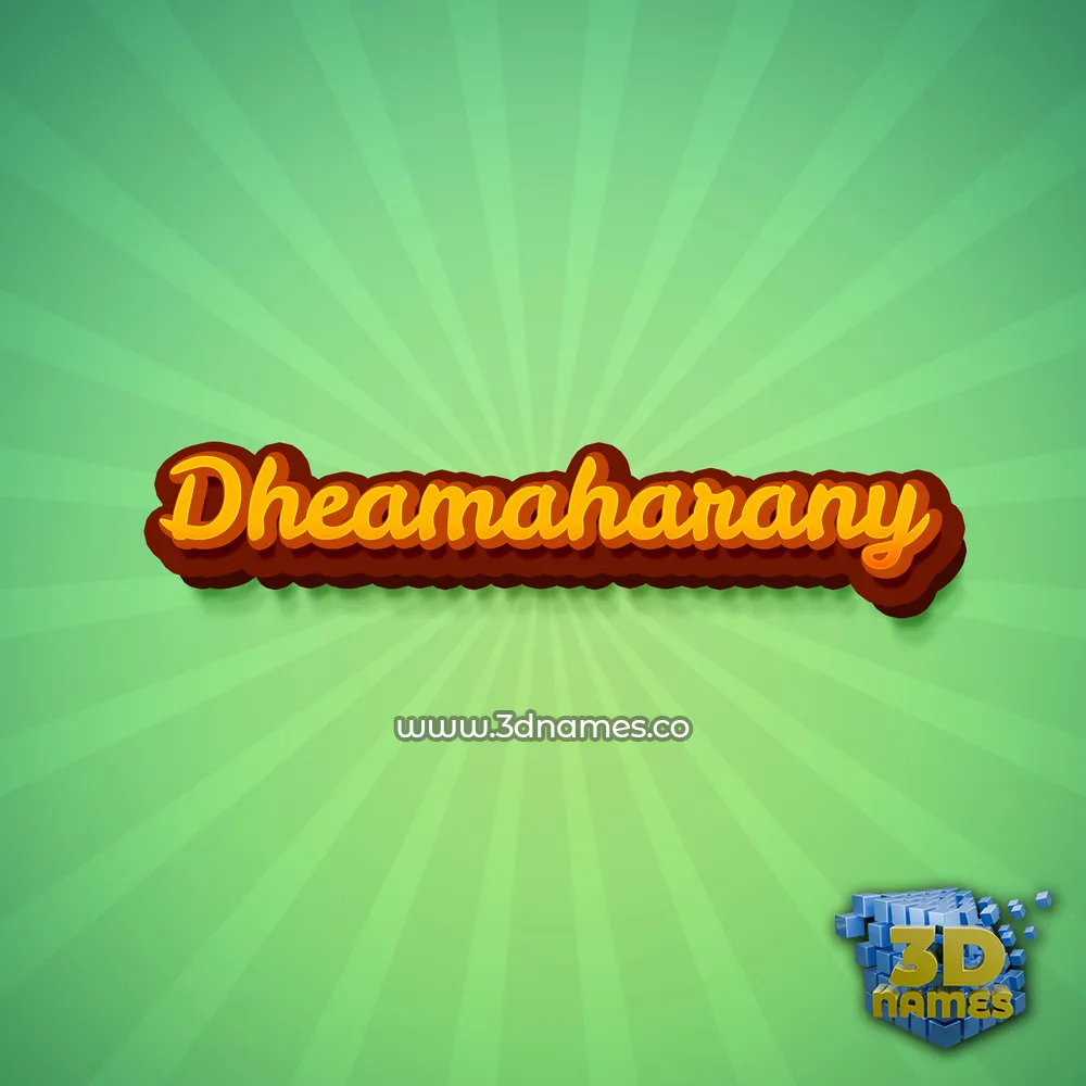 dheamaharany in Green Rays style - 3D name wallpaper