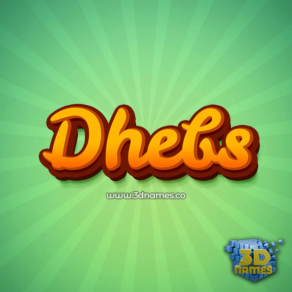 dhebs in Green Rays style - 3D name wallpaper