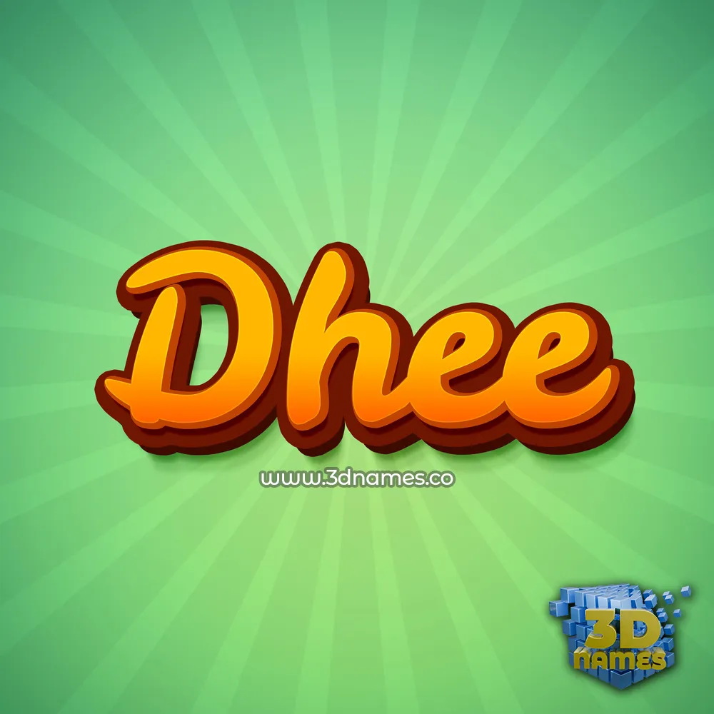 dhee in Green Rays style - 3D name wallpaper