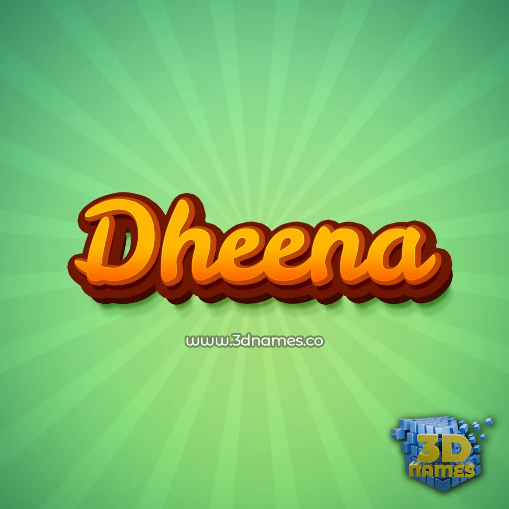 dheena in Green Rays style - 3D name wallpaper