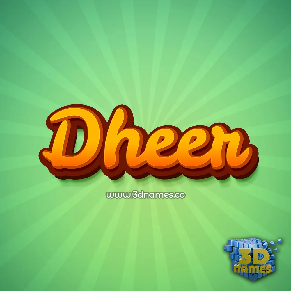 dheer in Green Rays style - 3D name wallpaper