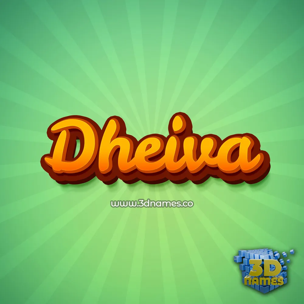dheiva in Green Rays style - 3D name wallpaper
