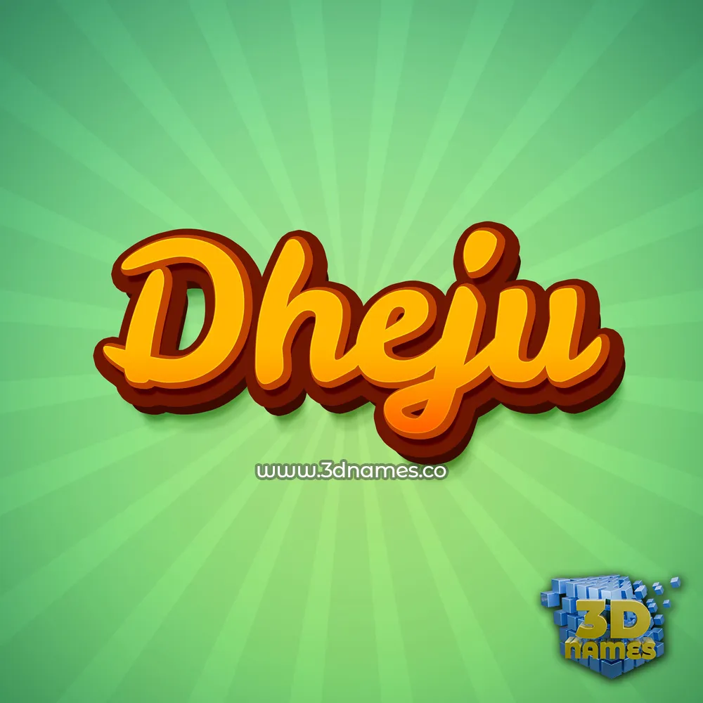 dheju in Green Rays style - 3D name wallpaper