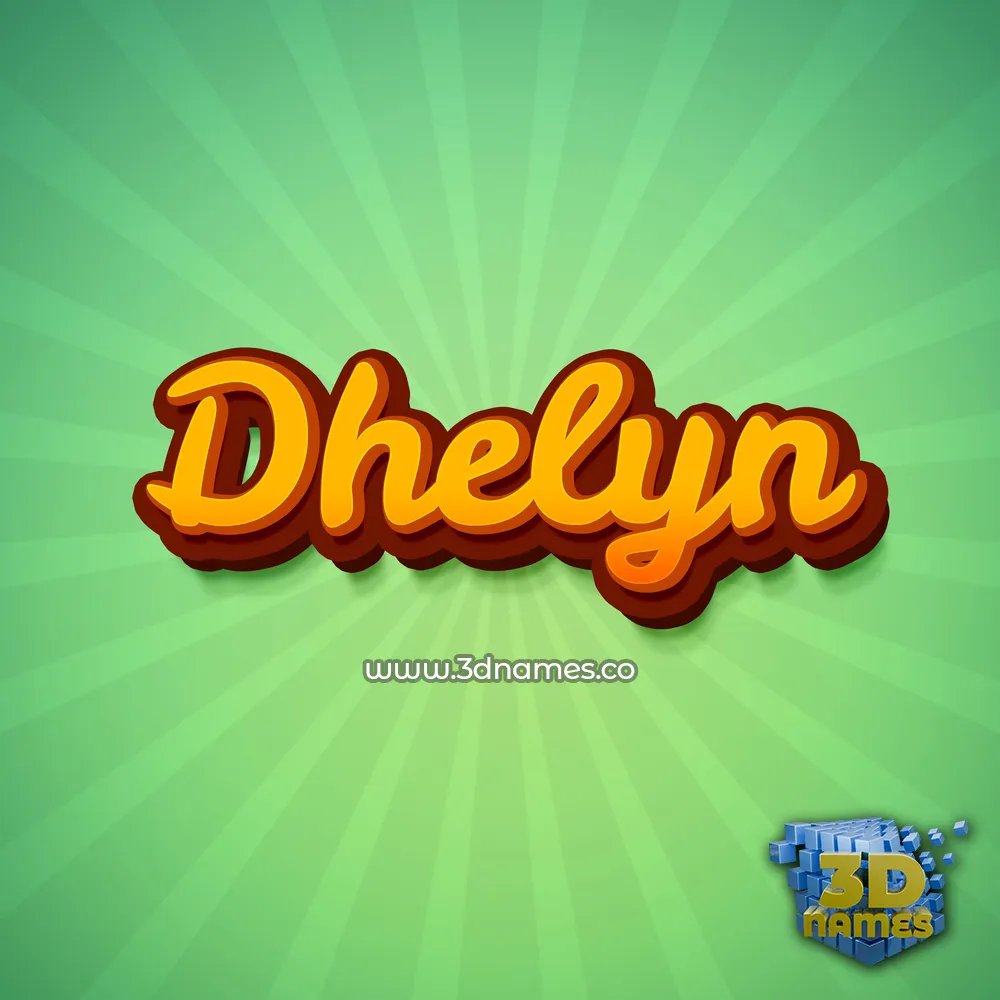 dhelyn in Green Rays style - 3D name wallpaper