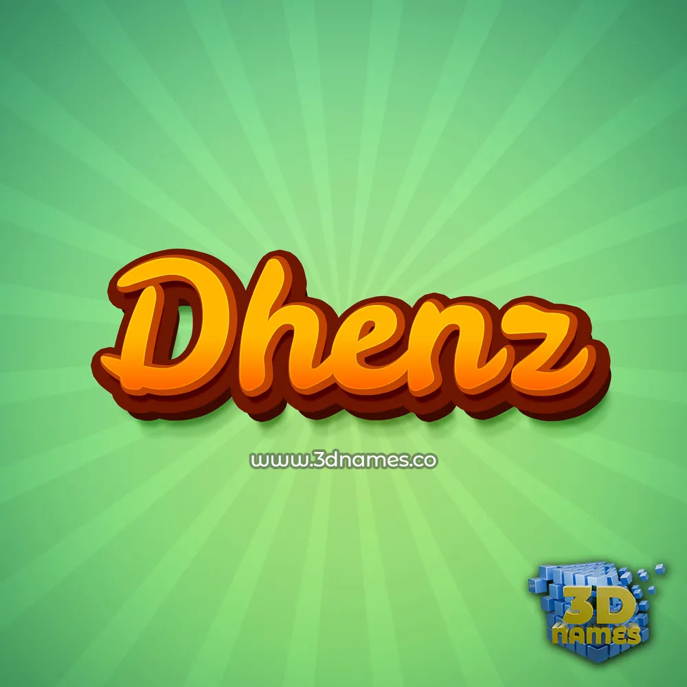 dhenz in Green Rays style - 3D name wallpaper