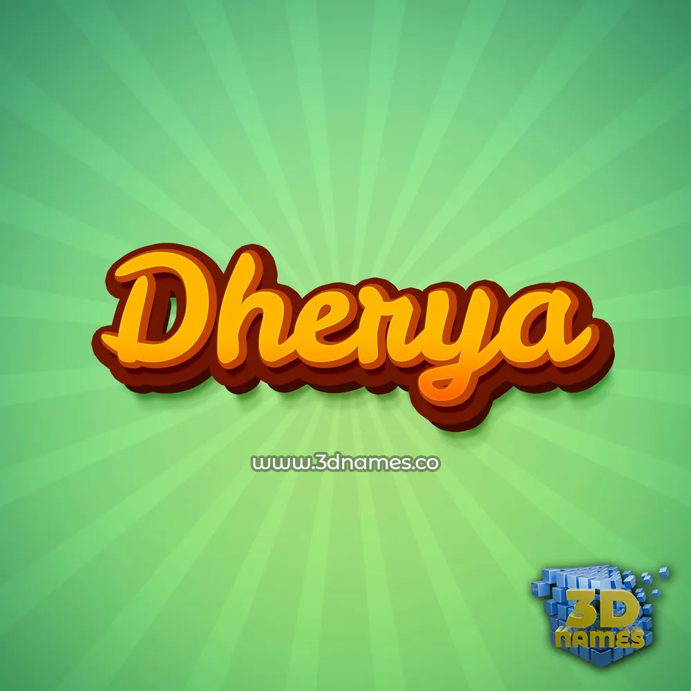 dherya in Green Rays style - 3D name wallpaper