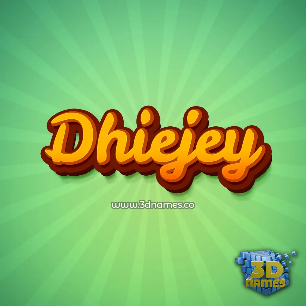 dhiejey in Green Rays style - 3D name wallpaper