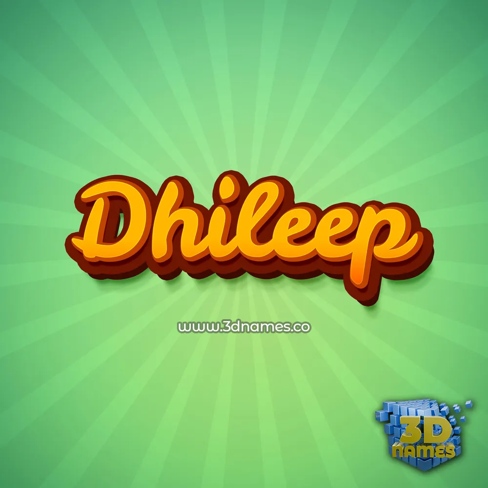 dhileep in Green Rays style - 3D name wallpaper