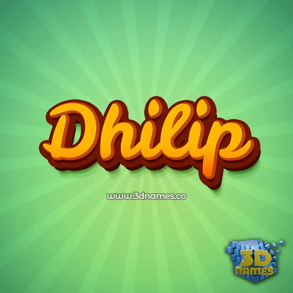 dhilip in Green Rays style - 3D name wallpaper