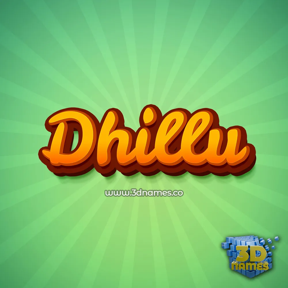 dhillu in Green Rays style - 3D name wallpaper