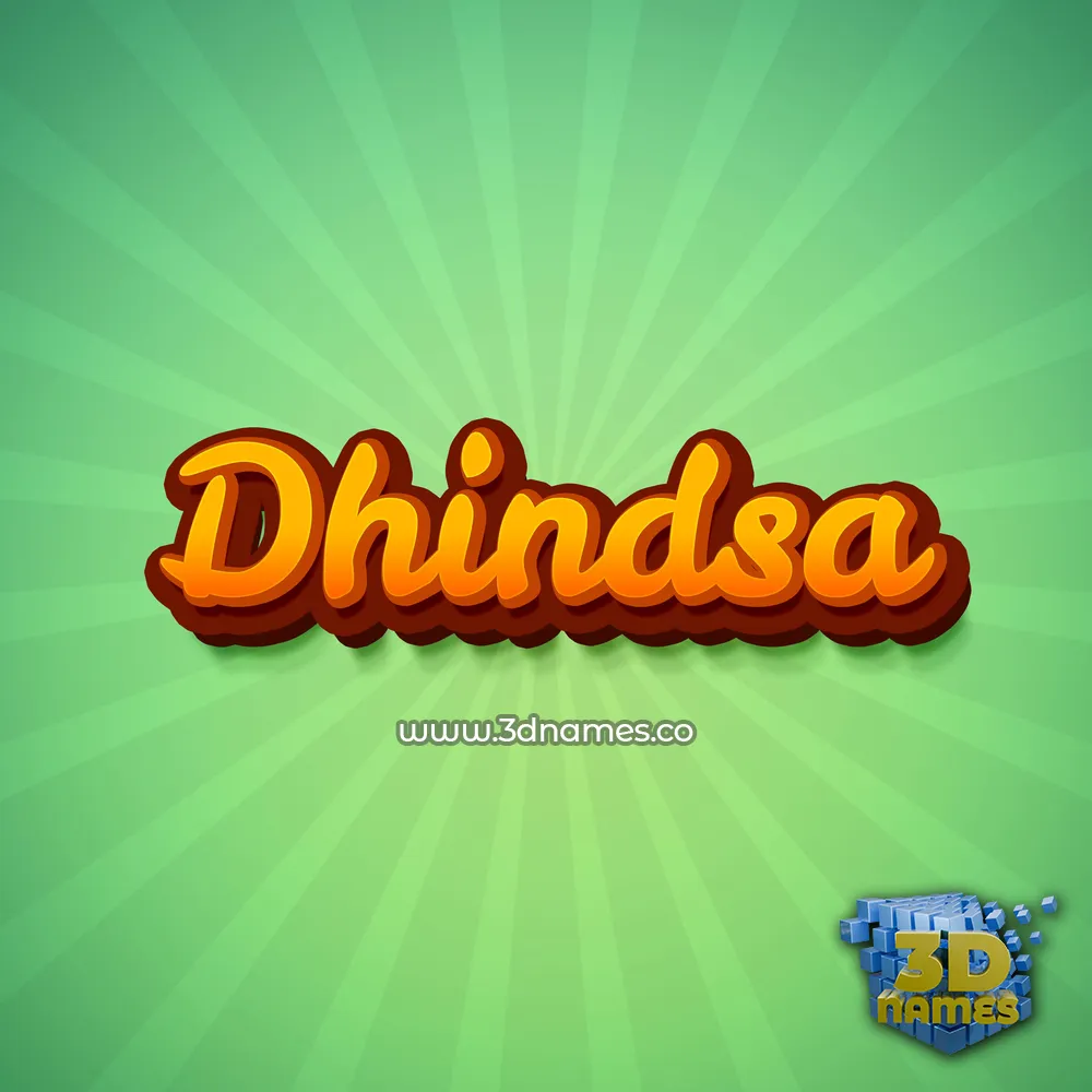 dhindsa in Green Rays style - 3D name wallpaper