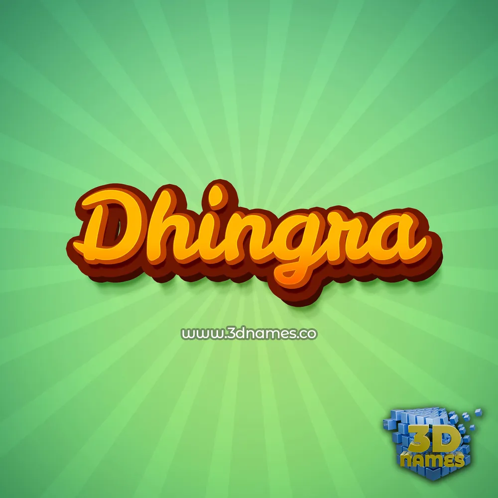 dhingra in Green Rays style - 3D name wallpaper