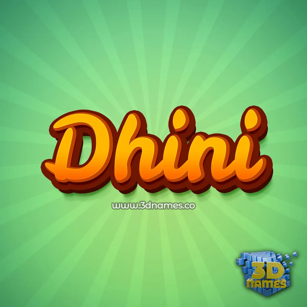 dhini in Green Rays style - 3D name wallpaper