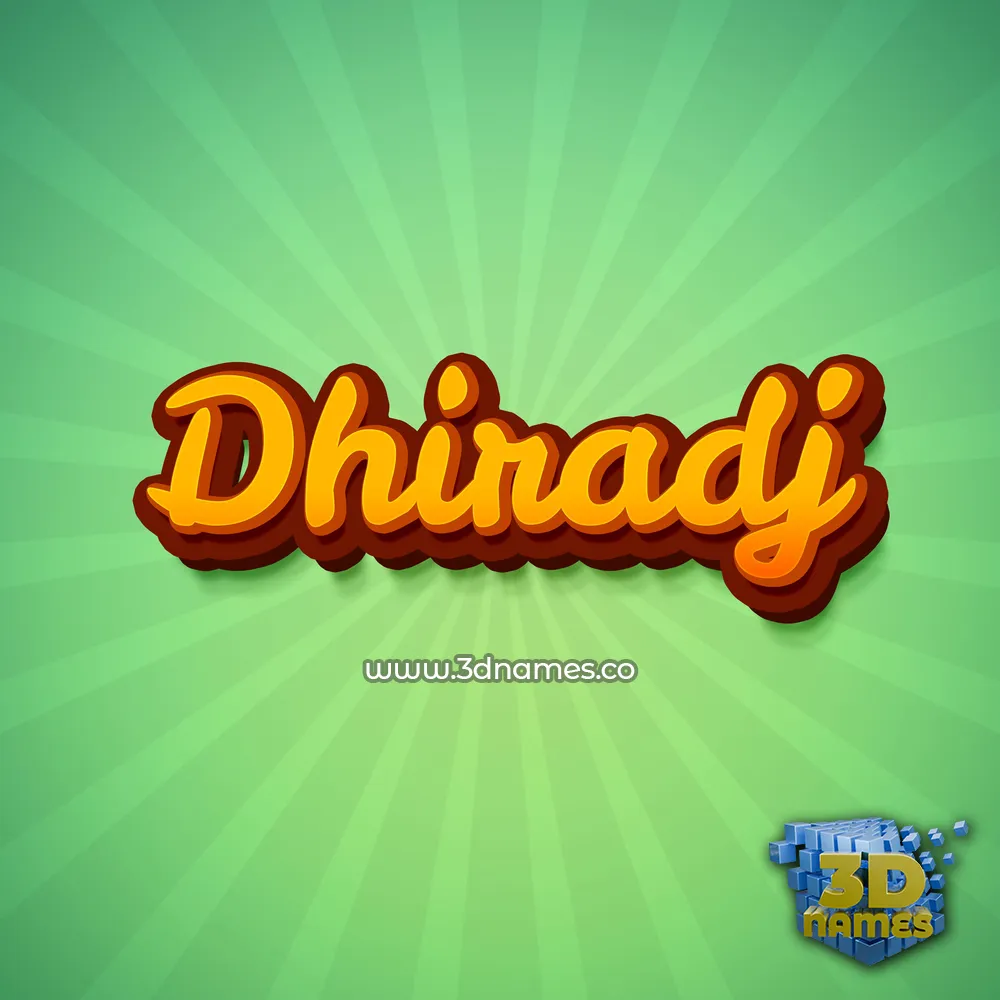 dhiradj in Green Rays style - 3D name wallpaper