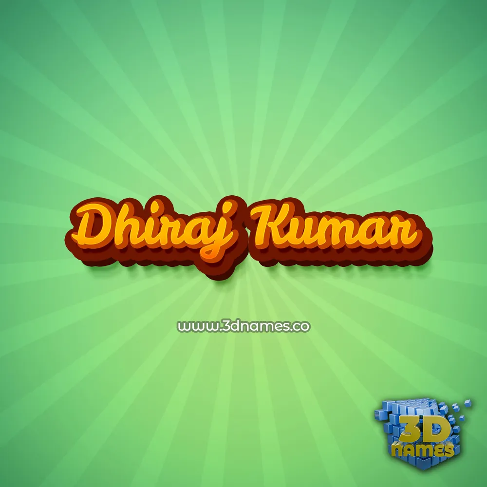 dhiraj kumar in Green Rays style - 3D name wallpaper