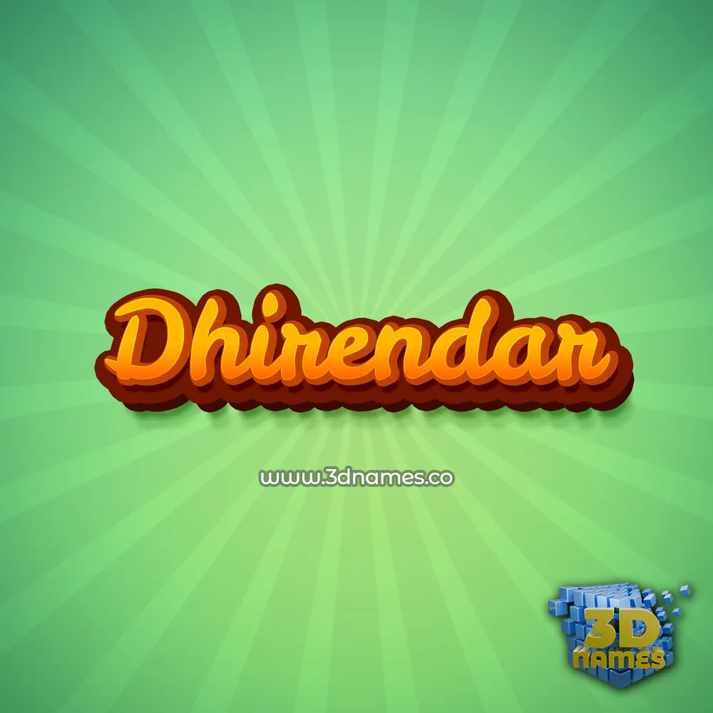 dhirendar in Green Rays style - 3D name wallpaper