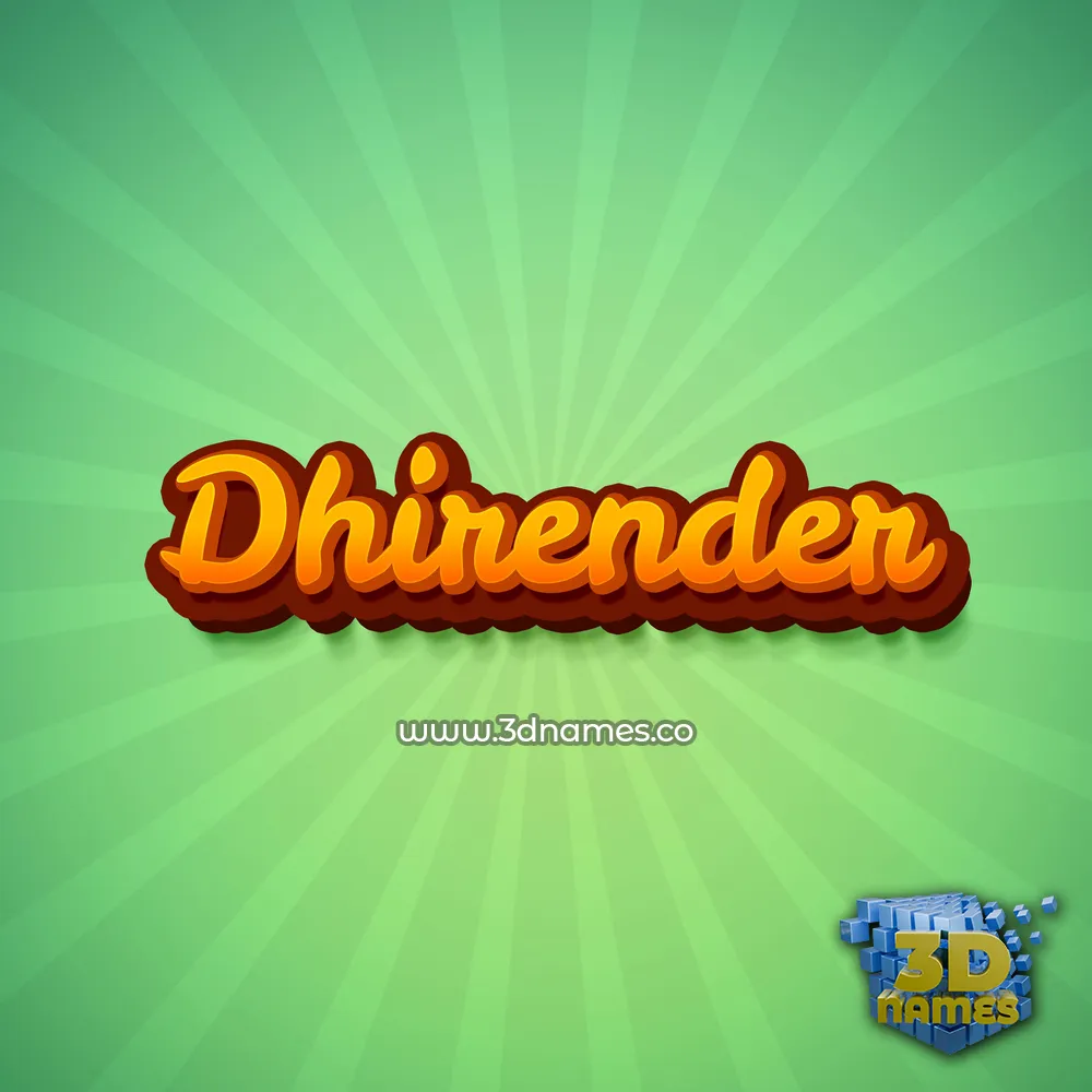 dhirender in Green Rays style - 3D name wallpaper