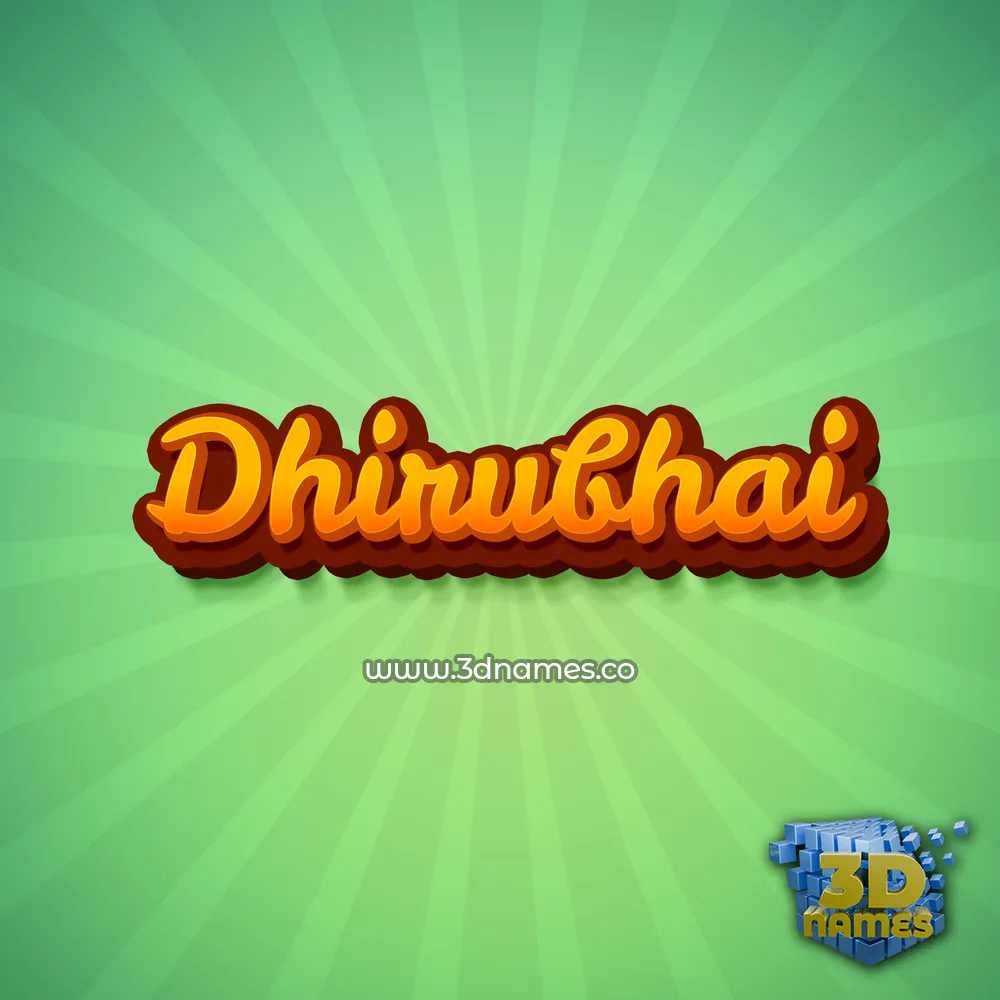 dhirubhai in Green Rays style - 3D name wallpaper