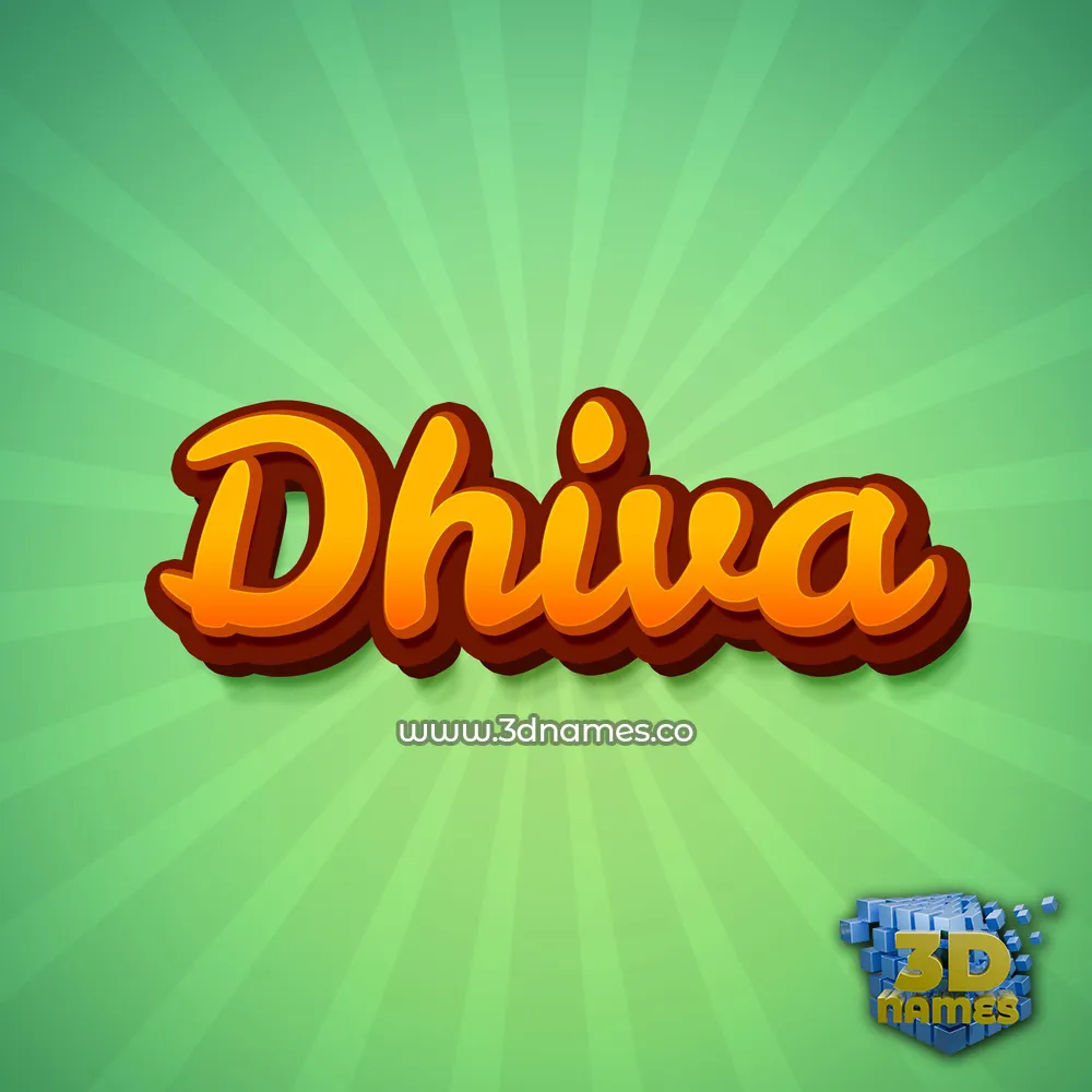dhiva in Green Rays style - 3D name wallpaper