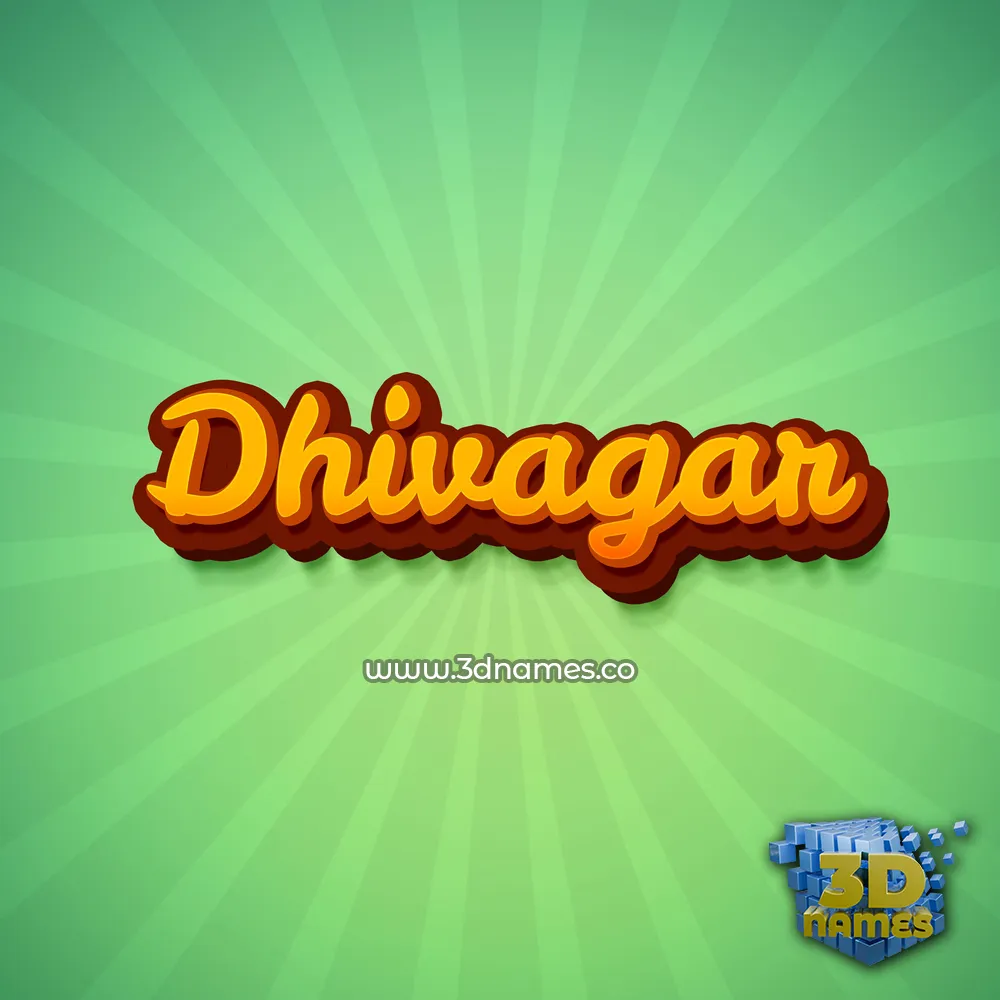 dhivagar in Green Rays style - 3D name wallpaper
