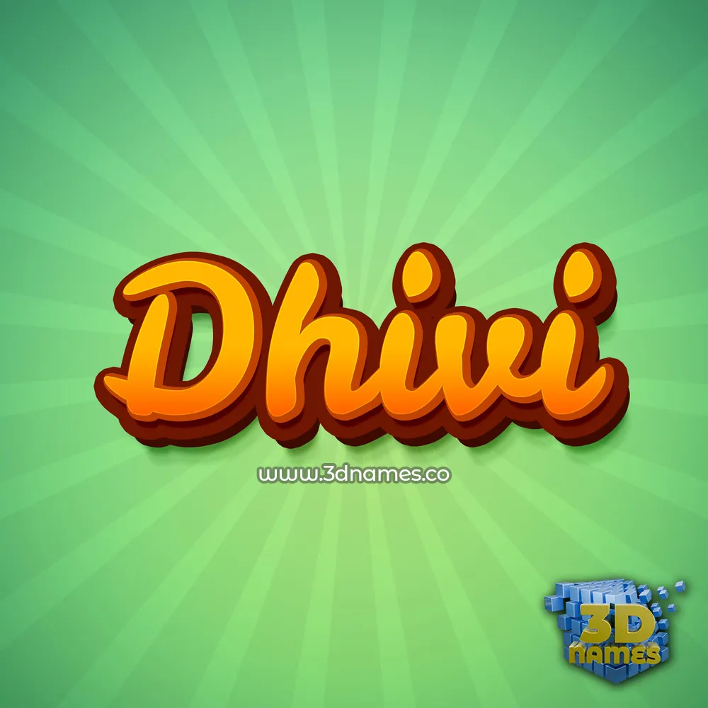 dhivi in Green Rays style - 3D name wallpaper