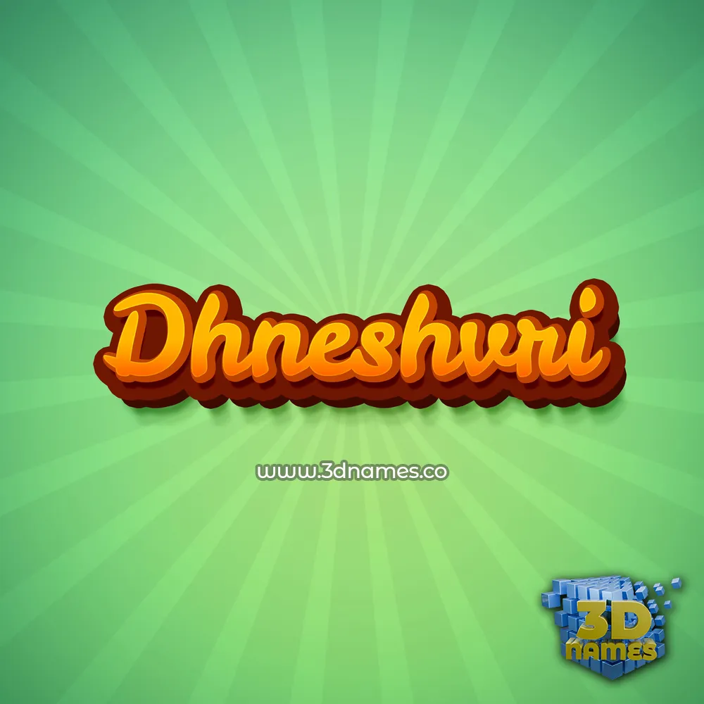 dhneshvri in Green Rays style - 3D name wallpaper