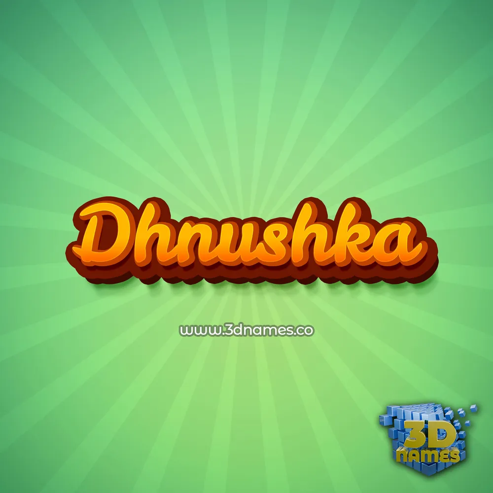 dhnushka in Green Rays style - 3D name wallpaper