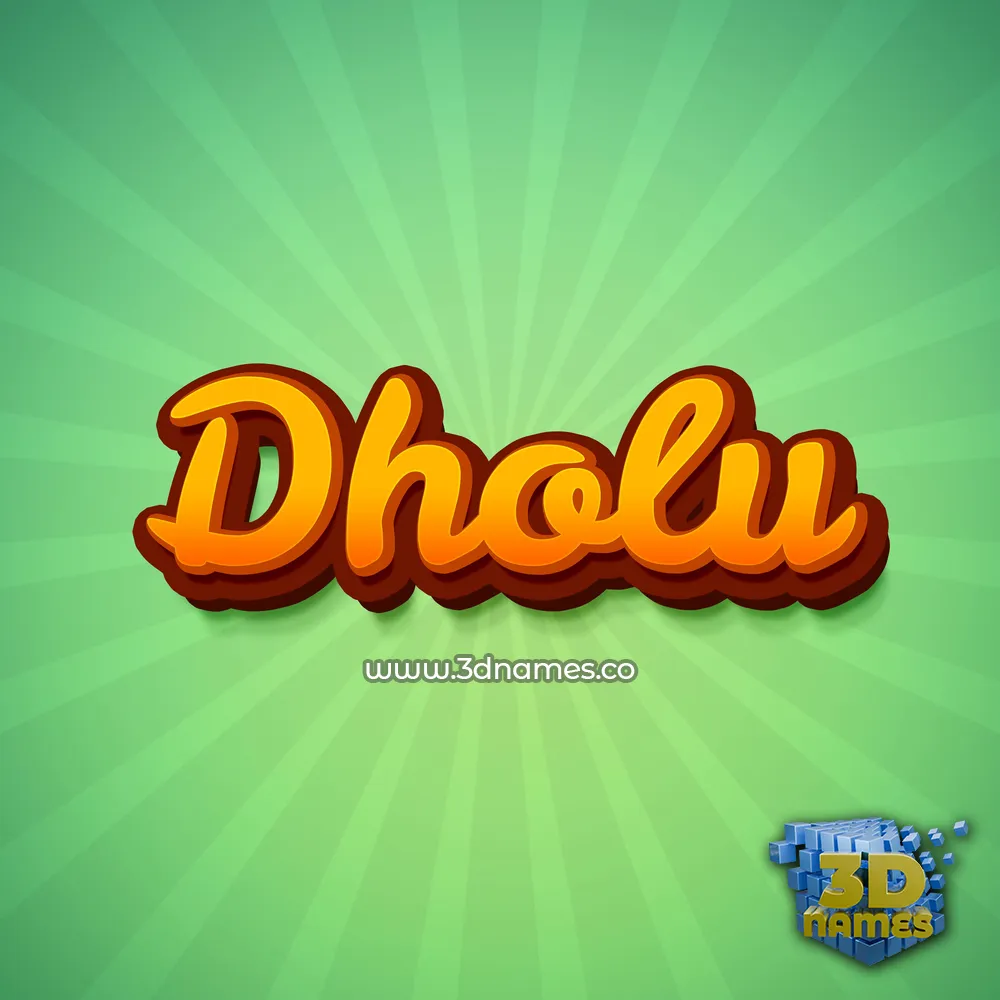 dholu in Green Rays style - 3D name wallpaper