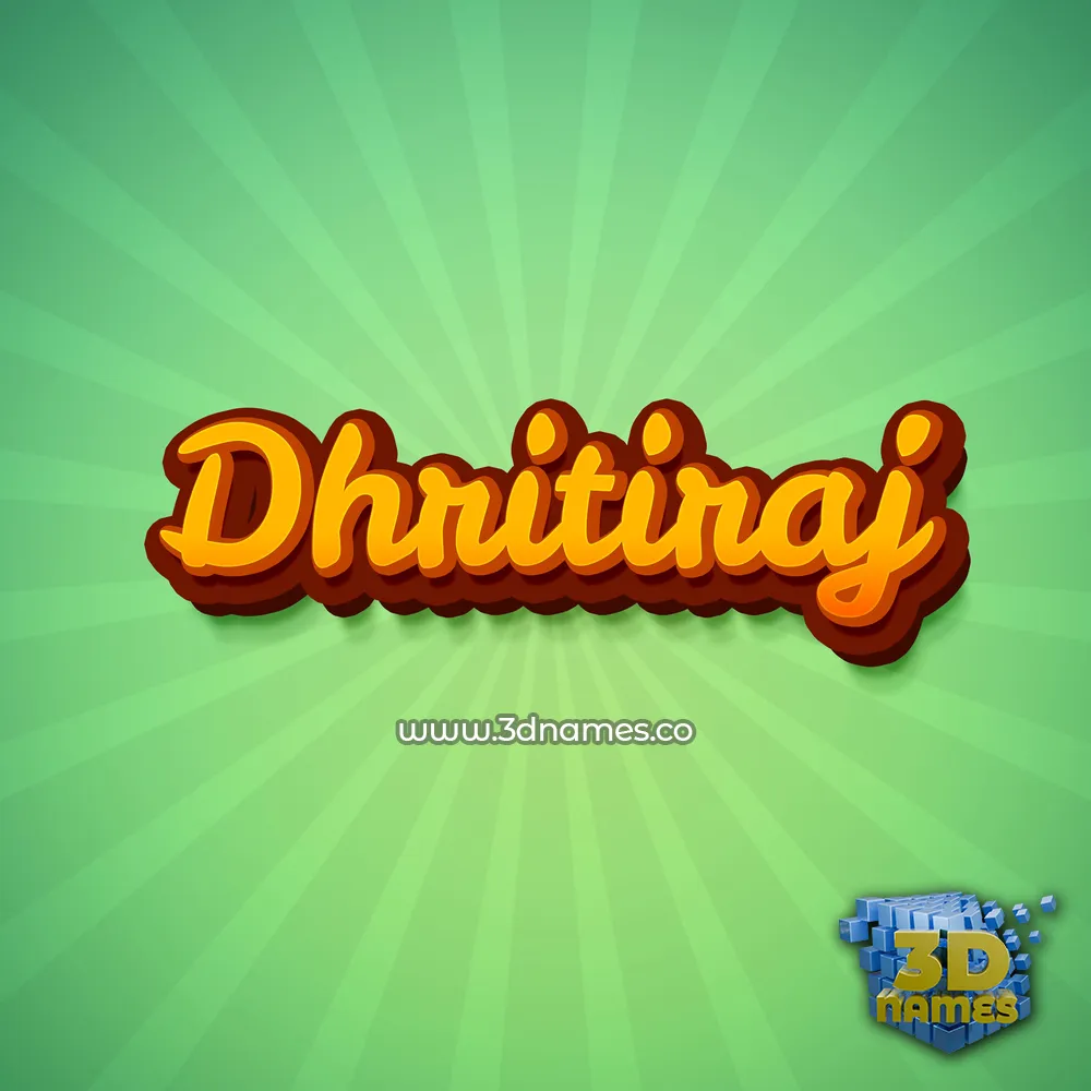 dhritiraj in Green Rays style - 3D name wallpaper