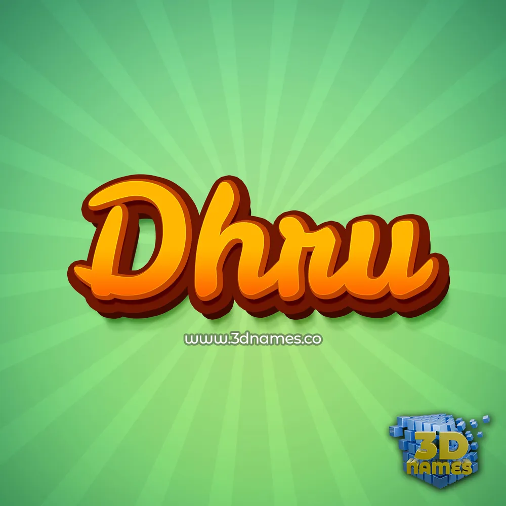 dhru in Green Rays style - 3D name wallpaper
