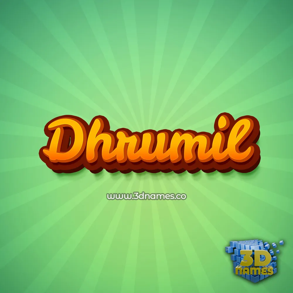 dhrumil in Green Rays style - 3D name wallpaper