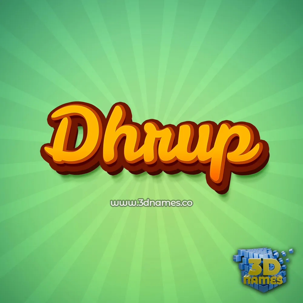 dhrup in Green Rays style - 3D name wallpaper