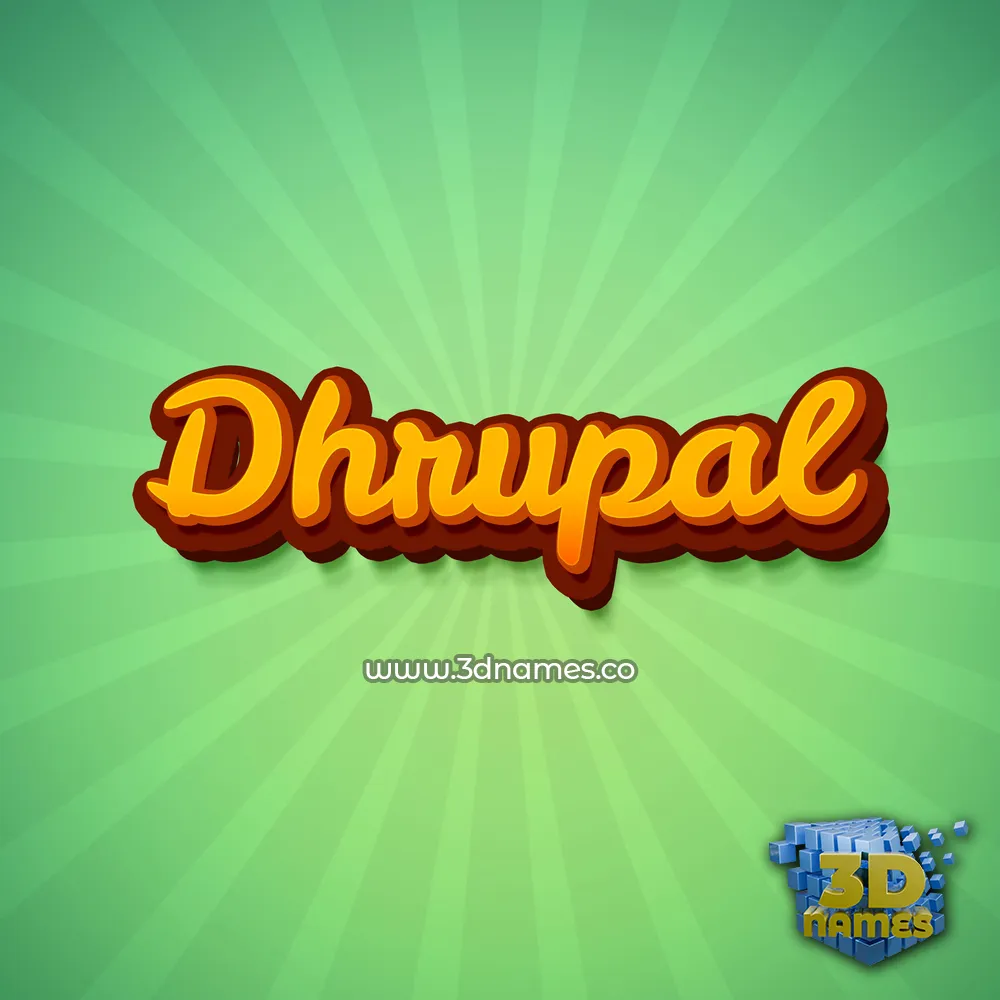 dhrupal in Green Rays style - 3D name wallpaper