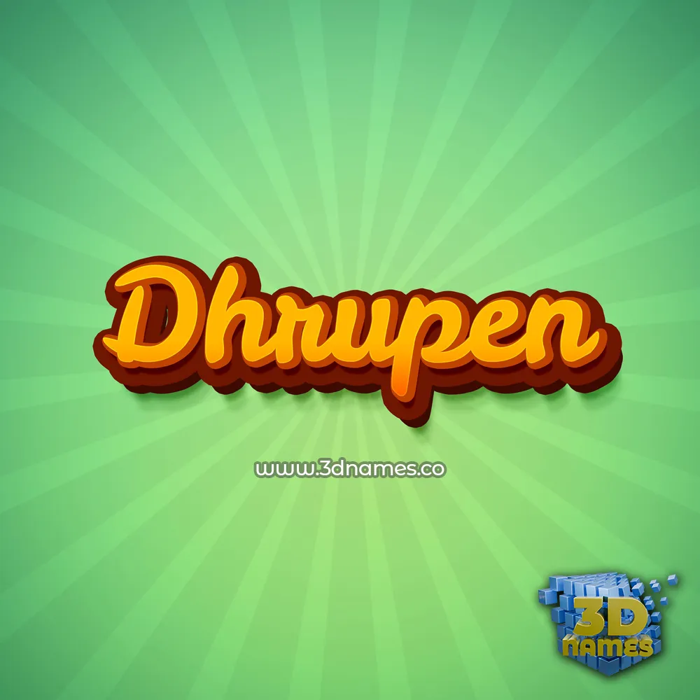 dhrupen in Green Rays style - 3D name wallpaper
