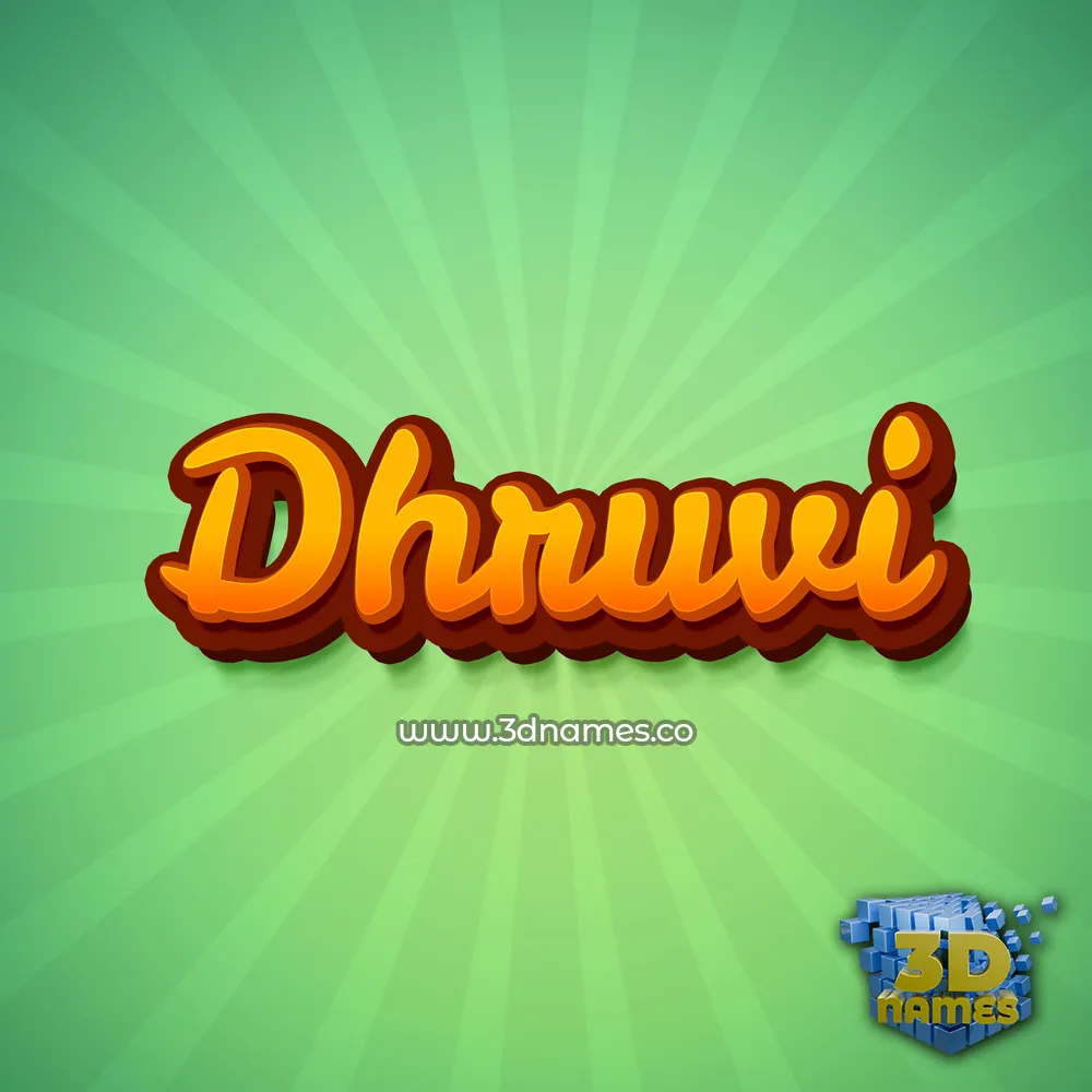 dhruvi in Green Rays style - 3D name wallpaper