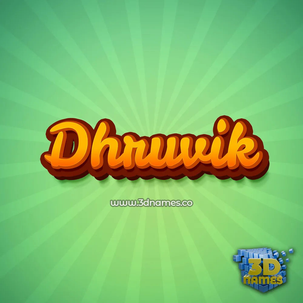 dhruvik in Green Rays style - 3D name wallpaper