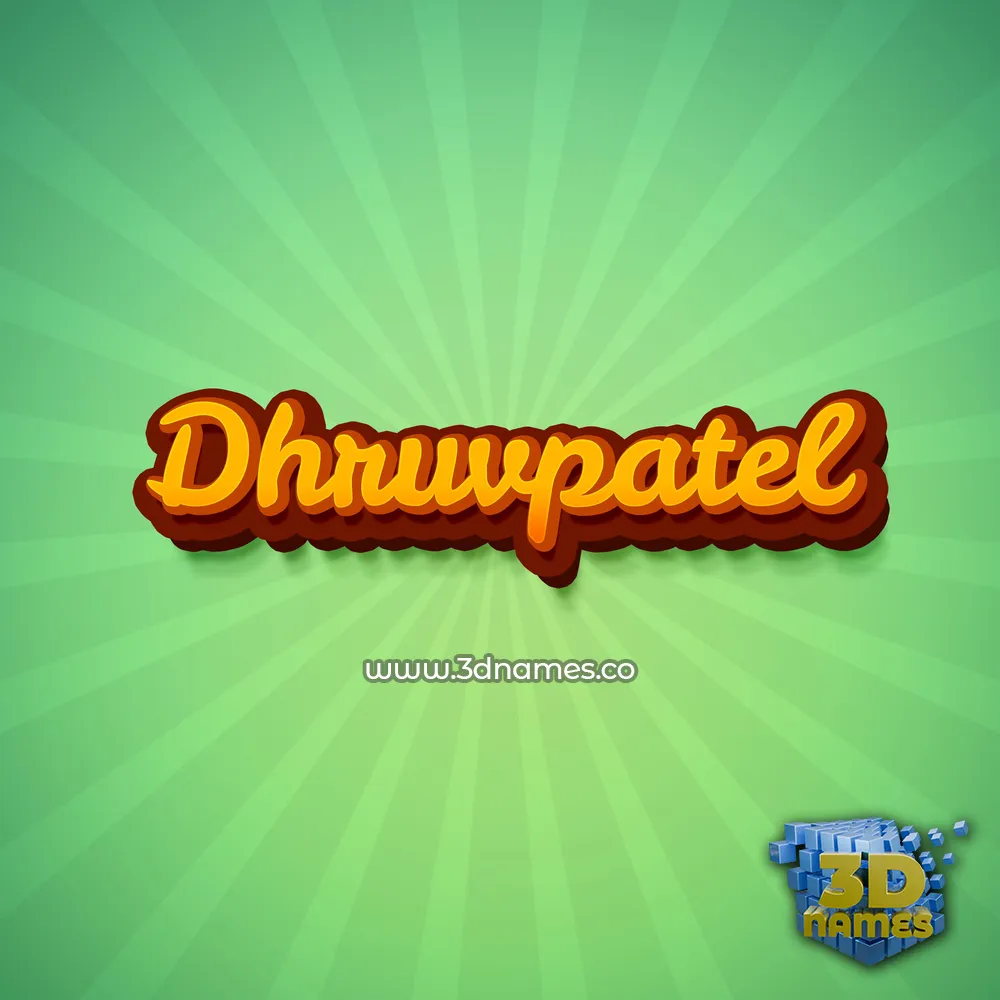dhruvpatel in Green Rays style - 3D name wallpaper