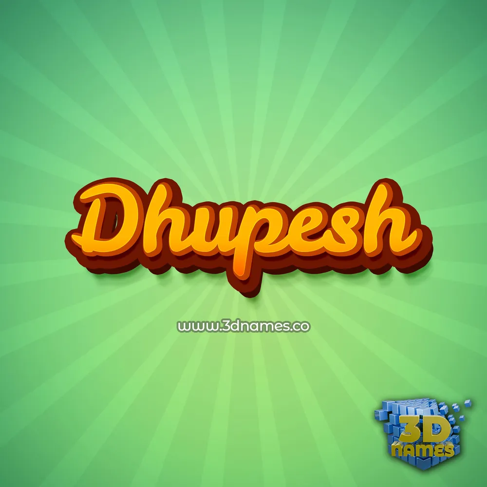 dhupesh in Green Rays style - 3D name wallpaper