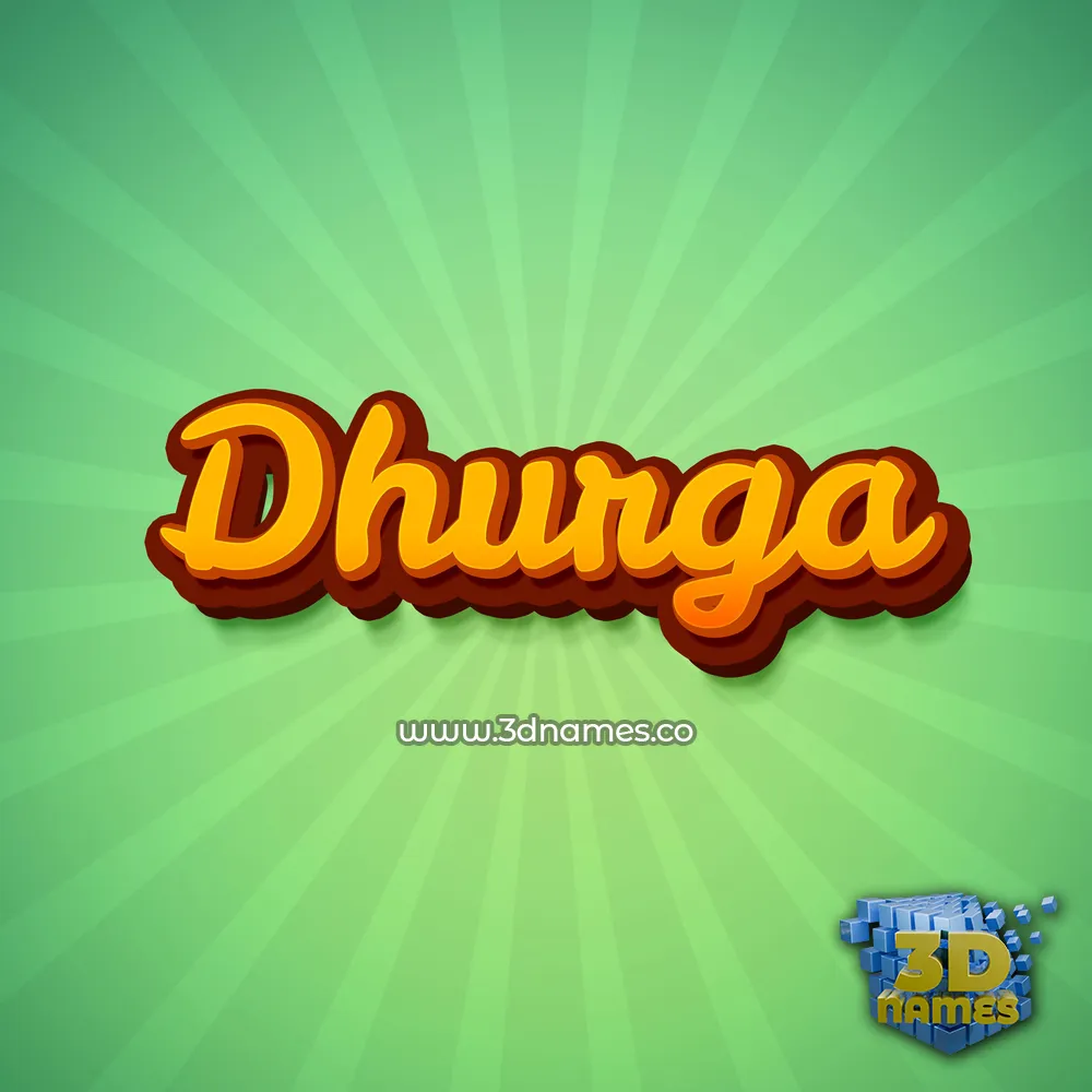 dhurga in Green Rays style - 3D name wallpaper
