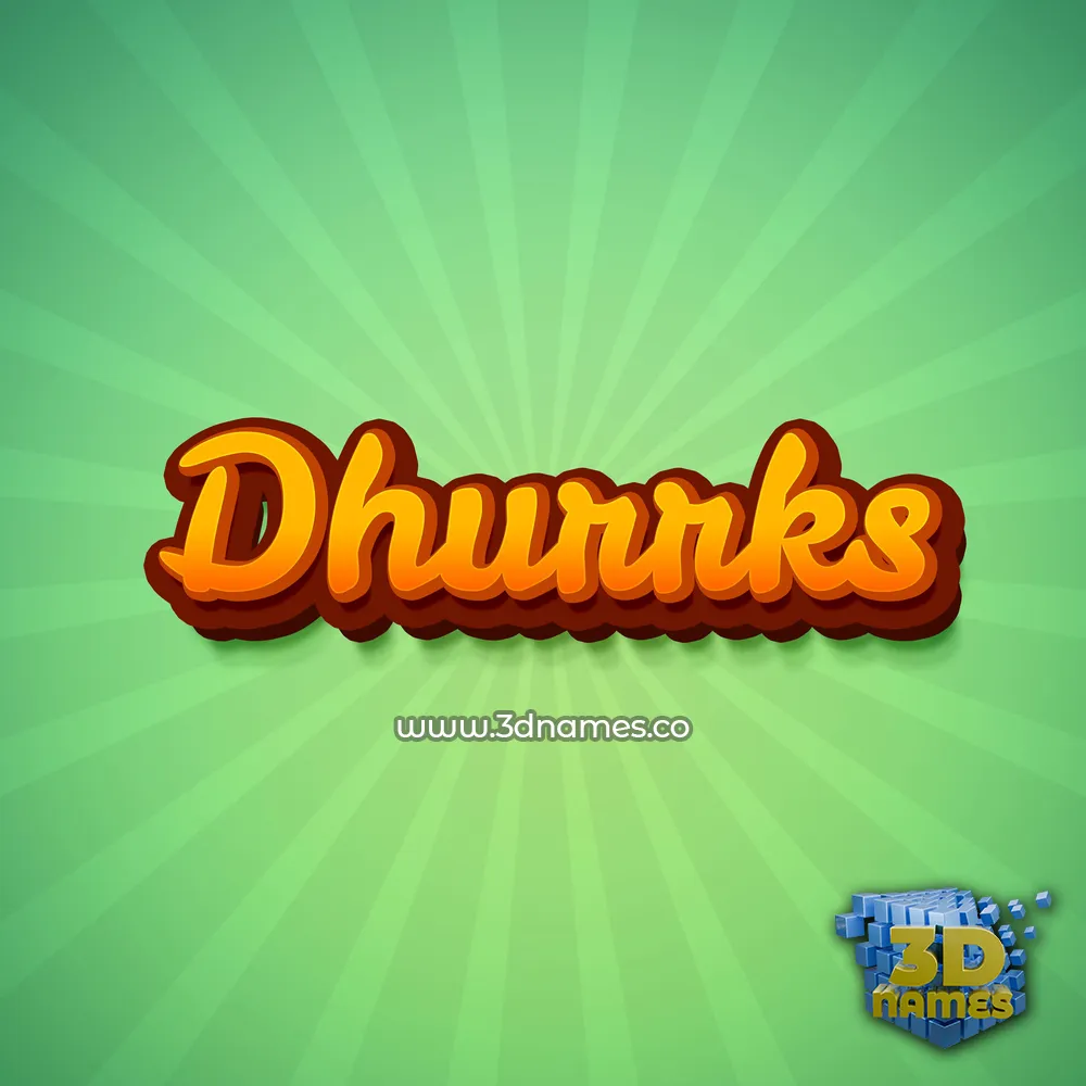 dhurrks in Green Rays style - 3D name wallpaper