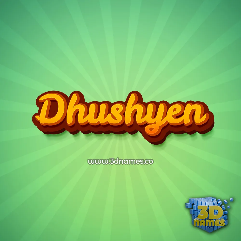 dhushyen in Green Rays style - 3D name wallpaper