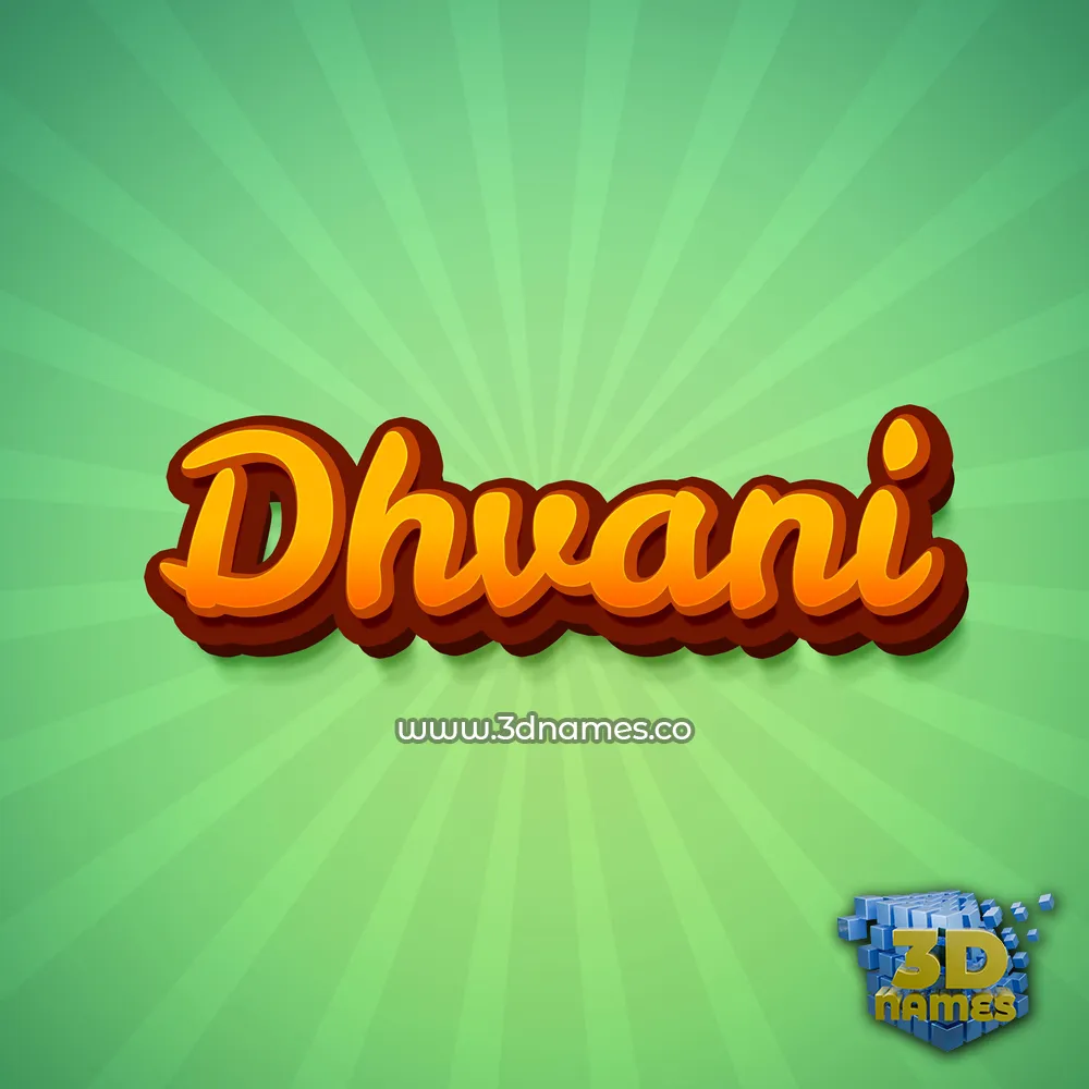 dhvani in Green Rays style - 3D name wallpaper