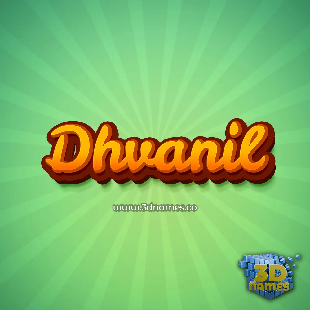 dhvanil in Green Rays style - 3D name wallpaper